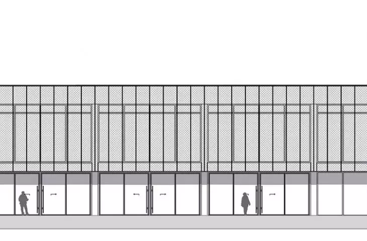 Rear elevation, southwestern