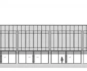 Rear elevation, southwestern