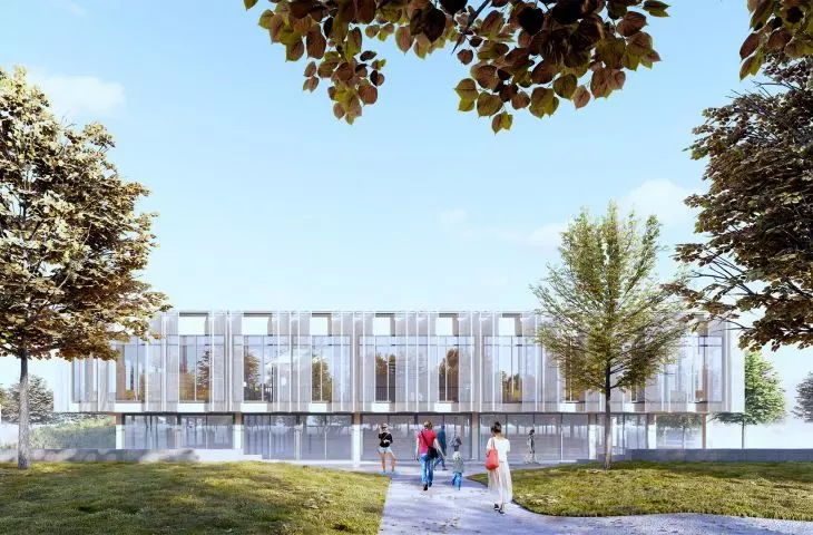 south elevation, park