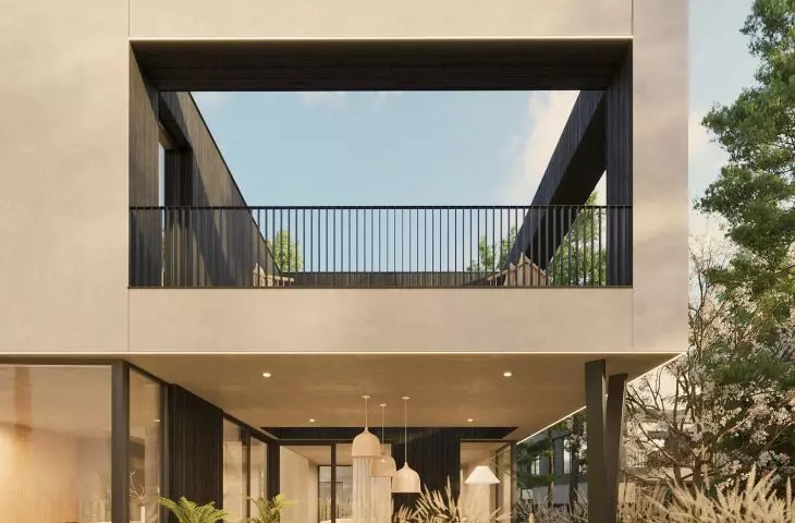 Park Hill complex of single-family houses in Warsaw