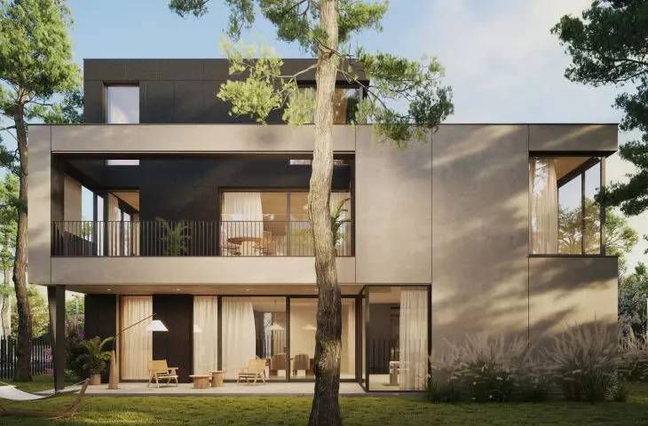 Park Hill complex of single-family houses in Warsaw