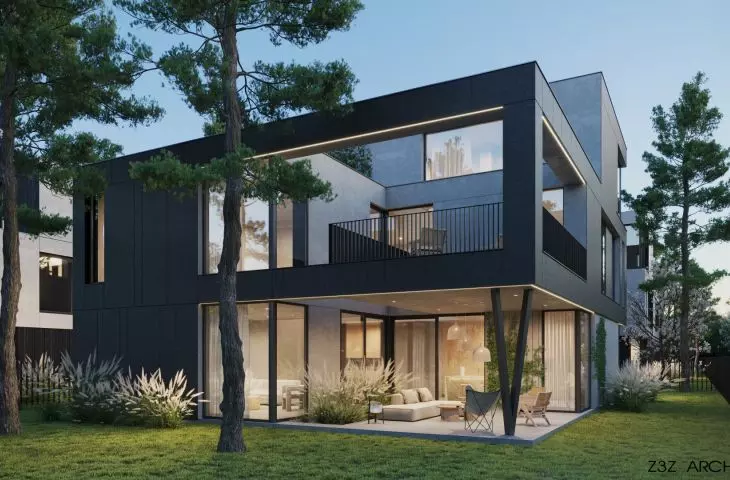 Park Hill complex of single-family houses in Warsaw