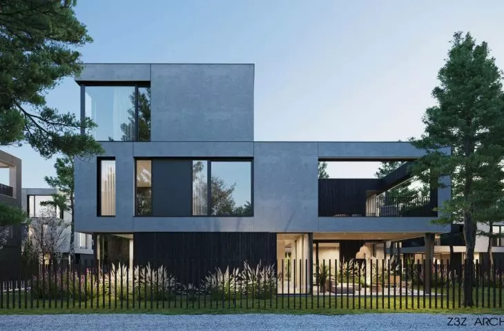 Park Hill complex of single-family houses in Warsaw