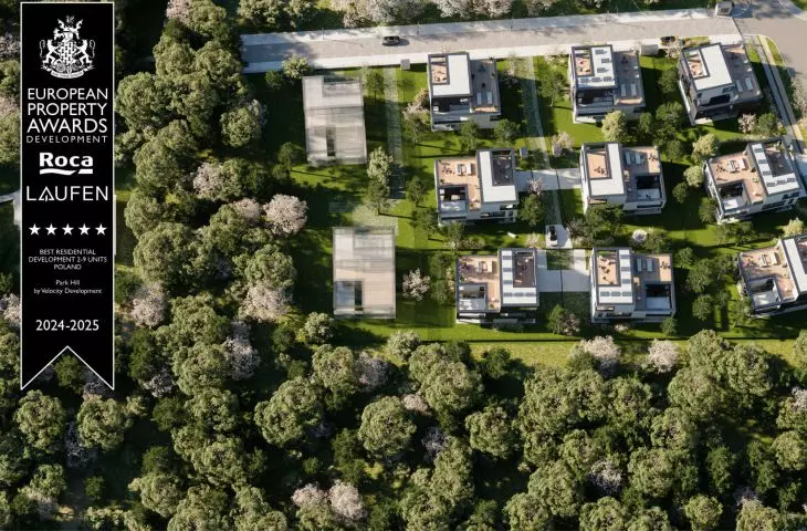 Park Hill single-family house complex in Warsaw; bird's-eye view