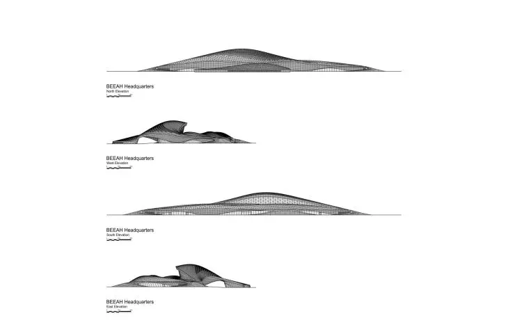 BEEAH headquarters in Sharjah, United Arab Emirates - elevation drawing 