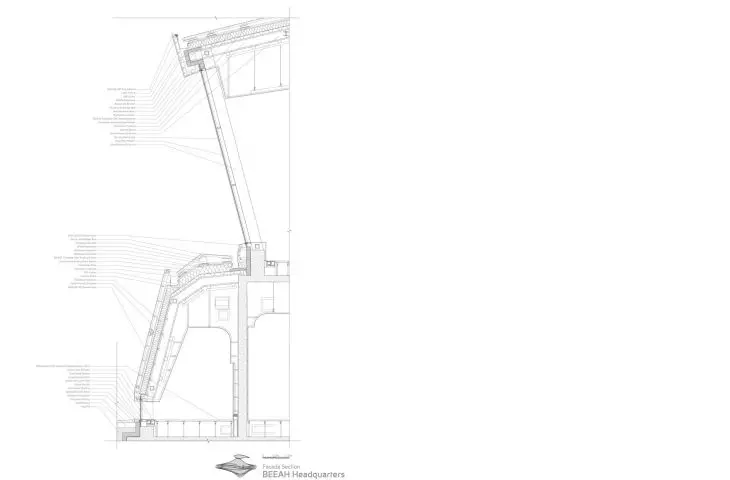 BEEAH headquarters in Sharjah, United Arab Emirates - cross-section of a section of the facade 