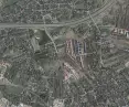 Granica między Krakowem a Wieliczką oraz widoczna zabudowa łanowa tuż przy linii rozgraniczającej