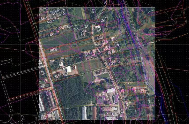 Imported orthophotomap in QCAD software