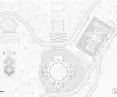 Audytorium w klasztorze dźinijskim Shrimad Rajchandra Ashram w Dharampur, w stanie Gujarat  —  plan zagospodarowania przestrzennego 