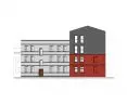 project for the reconstruction of the outbuilding and the side of the corner building
