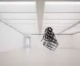 Monika Sosnowska's sculpture in one of the exhibition halls