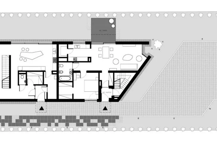 plot development project, first floor plan