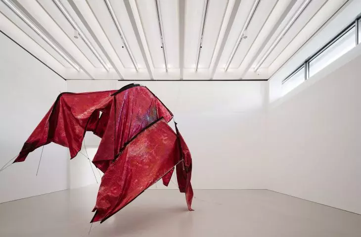 MSN exhibition hall with a sculpture by Sandra Mujinga, an artist from the Democratic Republic of Congo