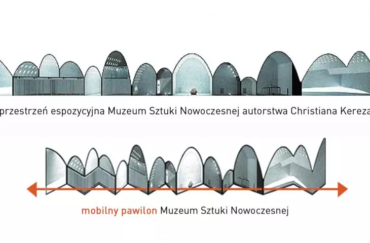 mobilny pawilon Muzeum Sztuki Nowoczesnej