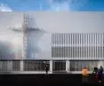 Kościół Radości w Bangkoku — centralnym punktem fasady jest Krzyż Jedności, wykonany z dichroicznego akrylu