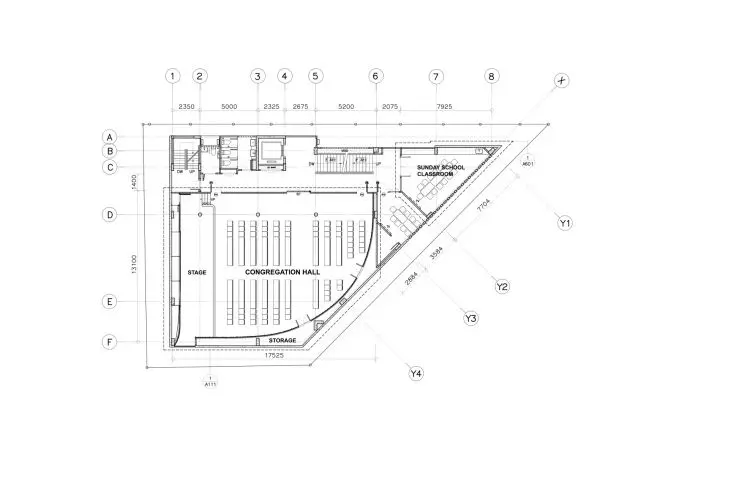 Joy Church in Bangkok - first floor plan 