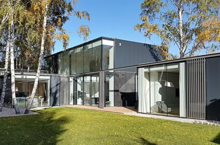The house consists of several interconnected blocks