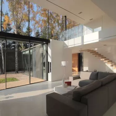 Simple wooden staircase appears to 