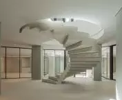 Galust Gulbenkian Museum in Lisbon - view of the staircase inside the building 