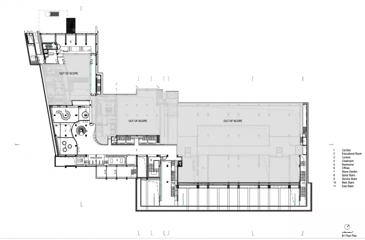 Galust Gulbenkian Museum in Lisbon - view of level -1 (basement) 