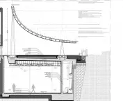 Galust Gulbenkian Museum in Lisbon - cross section of concave arch canopy 