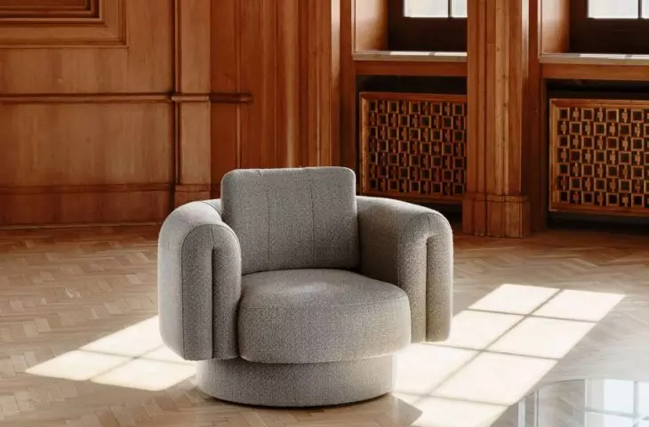 The Bofia armchair combines inspirations drawn from both modernism and postmodernism