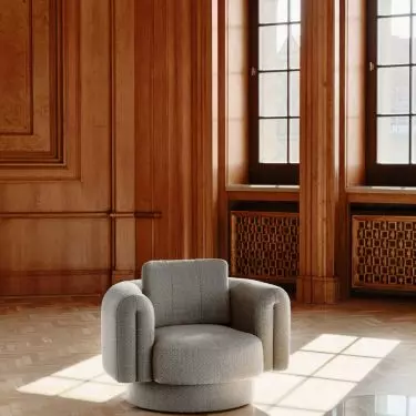 The Bofia armchair combines inspirations drawn from both modernism and postmodernism