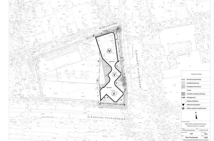 Site development plan - District Prosecutor's Office in Łódź