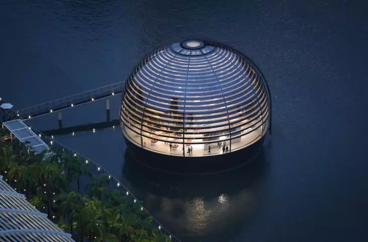 Sklep Apple na nabrzeżu Marina Bay w Singapurze