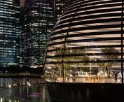 Apple store on the Marina Bay waterfront in Singapore