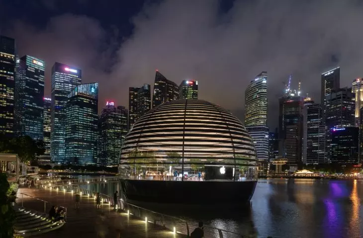 Apple store on the Marina Bay waterfront in Singapore