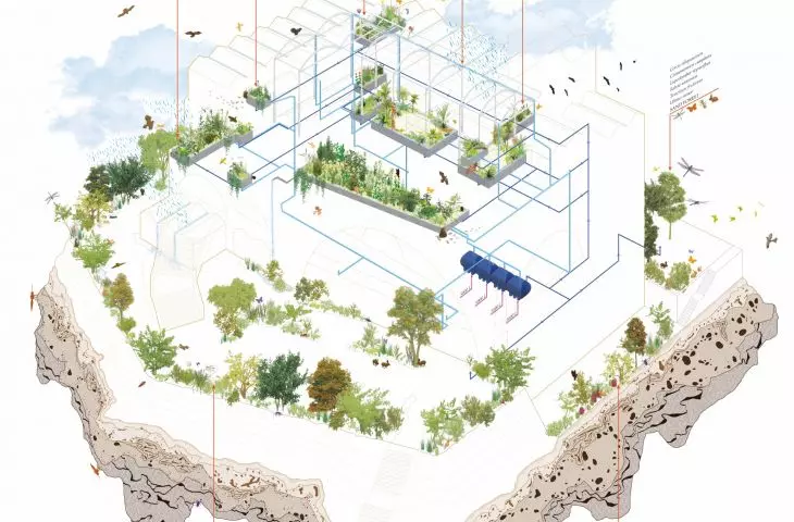 Reggio School in Madrid - diagram of the vertical structure of the building 