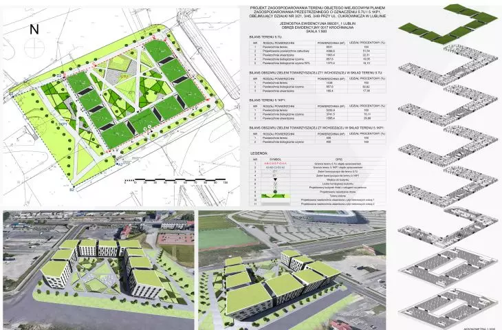 plansza - projekt zagospodarowania terenu, aksonometria
