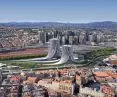 Development plan of the eastern part of Naples - the facades of the towers gently flow to connect with the ground level