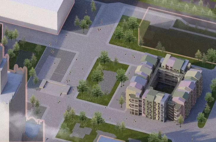visualization - Student Quarter on Plac Defilad in Warsaw