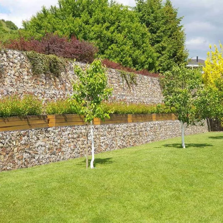 Gabion structures protect against wind and noise