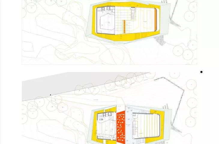 Centrum konferencyjne w Plasencii  —  plan przestrzeni wystawowych 