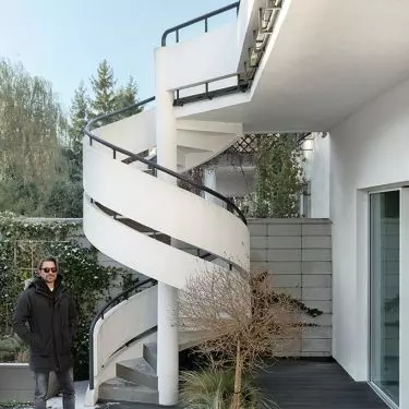 The house on Leopold Lis Kula Street in the Old Żoliborz district of Warsaw - a view of the modernist cage