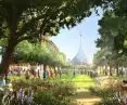 Old Trafford stadium district in Greater Manchester - the surrounding area will be transformed into a mixed-use district with a network of green spaces