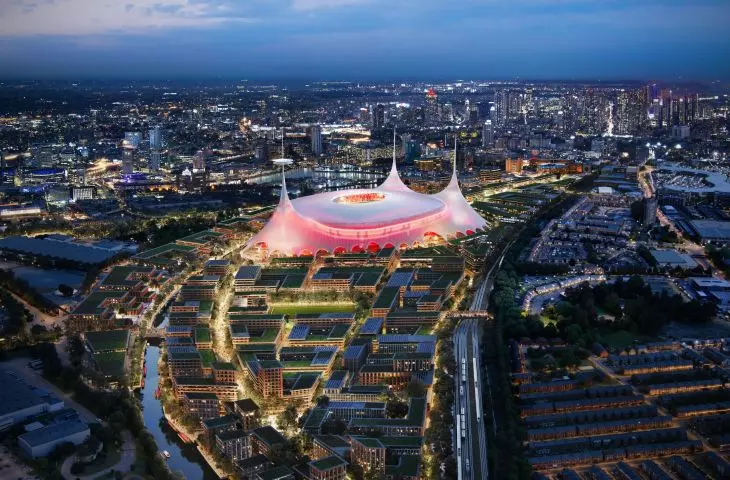 Manchester's Old Trafford stadium district - a new stadium will be built near Old Trafford