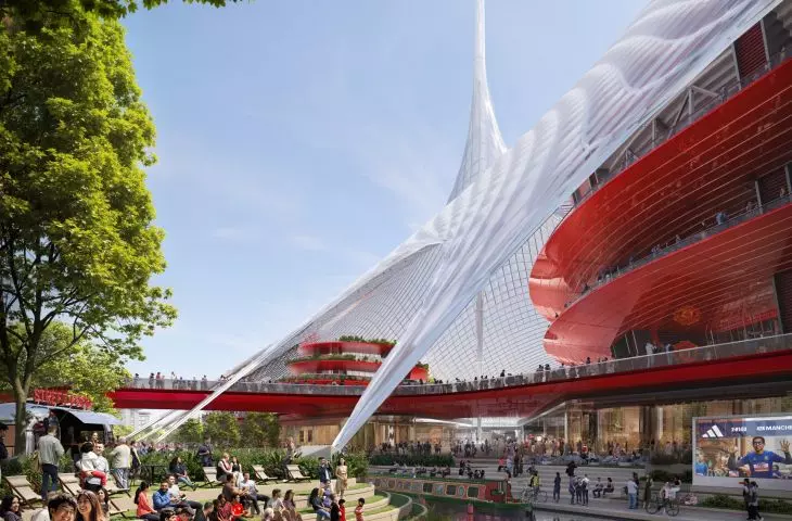 Dzielnica stadionu Old Trafford w Wielkim Manchesterze — stadion powstanie w ciągu pięć lat 