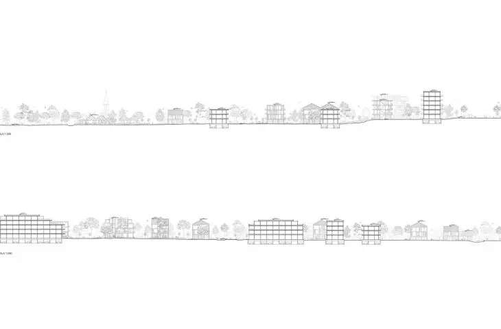 cross-section A-A, cross-section B-B