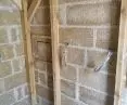 Model house made of hemp blocks