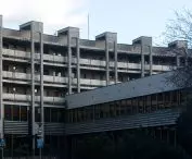 Modernist PKO rotunda on Kapelanka in Krakow
