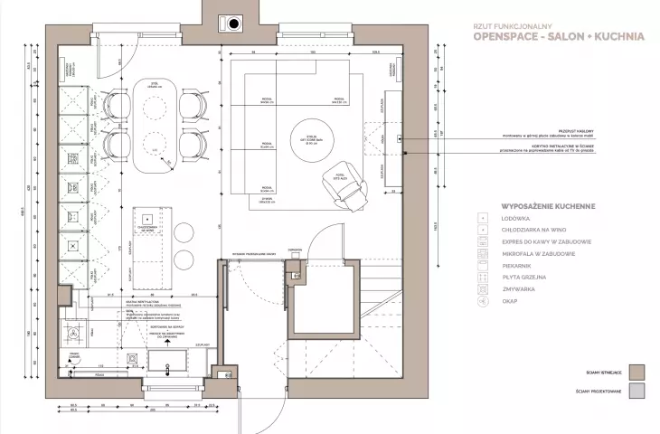 View of living room with kitchen