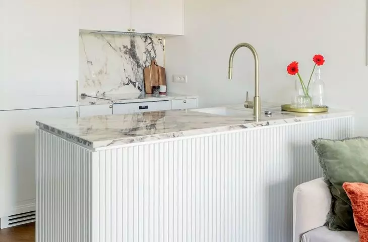 Interior reminiscent of the style of French townhouses