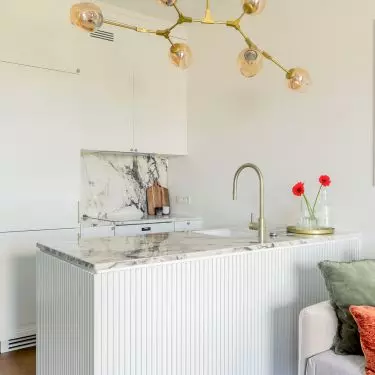 Interior reminiscent of the style of French townhouses