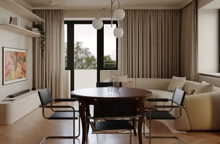 Dining room of an apartment in Częstochowa