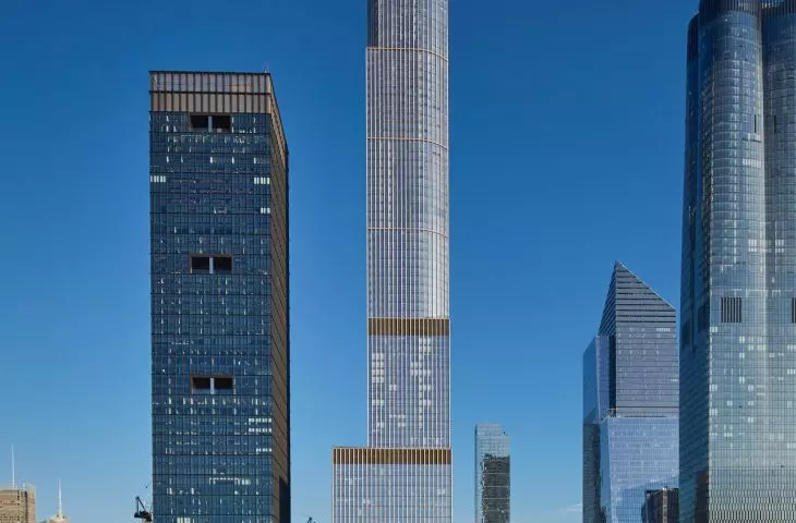 The 35 Hudson Yards skyscraper in New York City is one of the tallest buildings in the complex