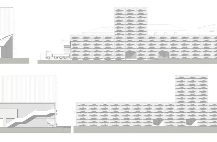 Teatro Borsoni, Brescia - drawing of the facade 